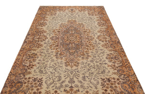 Beige Over Dyed Vintage Rug 5'5'' x 9'6'' ft 164 x 290 cm