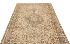 Beige Over Dyed Vintage Rug 5'3'' x 8'9'' ft 159 x 266 cm