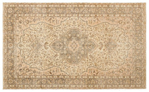 Beige Over Dyed Vintage Rug 5'3'' x 8'9'' ft 159 x 266 cm