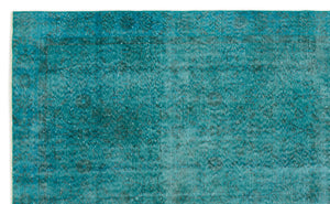 Turquoise Over Dyed Vintage Rug 6'1'' x 9'12'' ft 186 x 304 cm
