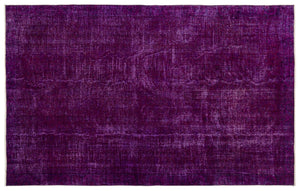 Purple Over Dyed Vintage Rug 6'3'' x 9'7'' ft 191 x 291 cm