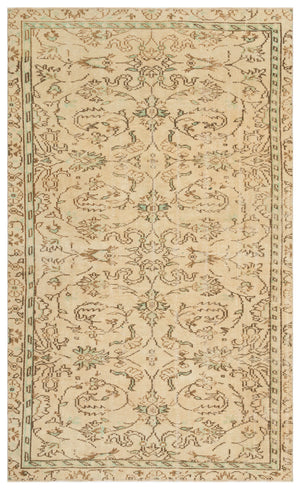 Beige Over Dyed Vintage Rug 4'11'' x 8'0'' ft 149 x 245 cm