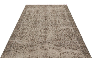 Gray Over Dyed Vintage Rug 5'7'' x 9'8'' ft 170 x 295 cm