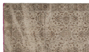 Gray Over Dyed Vintage Rug 5'7'' x 9'8'' ft 170 x 295 cm