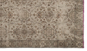 Gray Over Dyed Vintage Rug 5'7'' x 9'8'' ft 170 x 295 cm