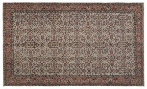 Gray Over Dyed Vintage Rug 5'2'' x 8'6'' ft 157 x 260 cm