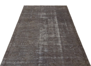 Gray Over Dyed Vintage Rug 4'5'' x 7'8'' ft 135 x 233 cm