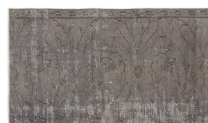 Gray Over Dyed Vintage Rug 4'5'' x 7'8'' ft 135 x 233 cm