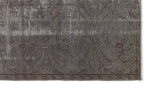 Gray Over Dyed Vintage Rug 4'5'' x 7'8'' ft 135 x 233 cm