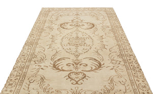 Beige Over Dyed Vintage Rug 5'4'' x 9'1'' ft 162 x 277 cm