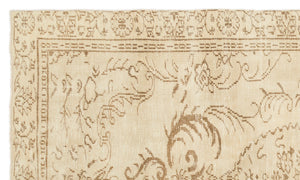 Beige Over Dyed Vintage Rug 5'4'' x 9'1'' ft 162 x 277 cm