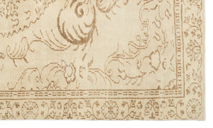 Beige Over Dyed Vintage Rug 5'4'' x 9'1'' ft 162 x 277 cm