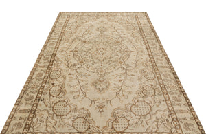 Beige Over Dyed Vintage Rug 5'8'' x 8'10'' ft 172 x 268 cm
