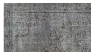 Gray Over Dyed Vintage Rug 5'5'' x 9'8'' ft 164 x 295 cm