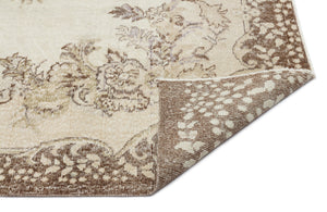 Beige Over Dyed Vintage Rug 6'1'' x 9'3'' ft 185 x 282 cm