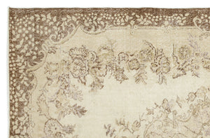 Beige Over Dyed Vintage Rug 6'1'' x 9'3'' ft 185 x 282 cm
