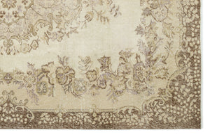 Beige Over Dyed Vintage Rug 6'1'' x 9'3'' ft 185 x 282 cm