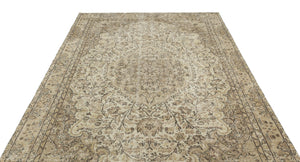 Beige Over Dyed Vintage Rug 6'1'' x 9'2'' ft 185 x 280 cm