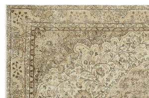 Beige Over Dyed Vintage Rug 6'1'' x 9'2'' ft 185 x 280 cm