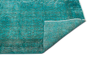 Turquoise  Over Dyed Vintage Rug 5'1'' x 8'9'' ft 154 x 266 cm