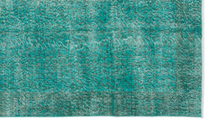 Turquoise  Over Dyed Vintage Rug 5'1'' x 8'9'' ft 154 x 266 cm