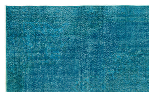 Turquoise Over Dyed Vintage Rug 5'1'' x 8'6'' ft 156 x 260 cm