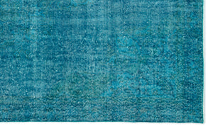 Turquoise Over Dyed Vintage Rug 5'1'' x 8'6'' ft 156 x 260 cm