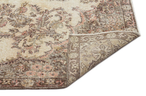 Beige Over Dyed Vintage Rug 6'5'' x 9'10'' ft 196 x 300 cm