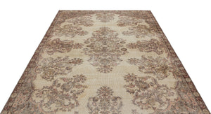 Beige Over Dyed Vintage Rug 6'5'' x 9'10'' ft 196 x 300 cm
