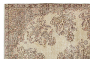 Beige Over Dyed Vintage Rug 6'5'' x 9'10'' ft 196 x 300 cm