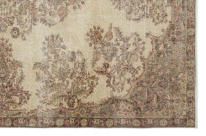 Beige Over Dyed Vintage Rug 6'5'' x 9'10'' ft 196 x 300 cm