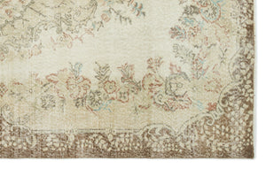 Beige Over Dyed Vintage Rug 5'11'' x 9'5'' ft 180 x 286 cm