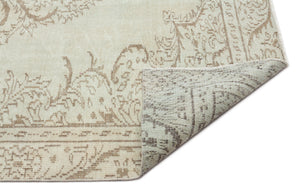 Beige Over Dyed Vintage Rug 5'4'' x 9'1'' ft 163 x 277 cm