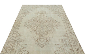 Beige Over Dyed Vintage Rug 5'4'' x 9'1'' ft 163 x 277 cm