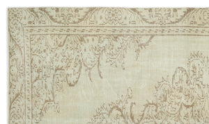 Beige Over Dyed Vintage Rug 5'4'' x 9'1'' ft 163 x 277 cm