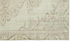 Beige Over Dyed Vintage Rug 5'4'' x 9'1'' ft 163 x 277 cm
