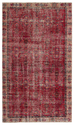 Naturel Over Dyed Vintage Rug 5'4'' x 9'4'' ft 163 x 284 cm