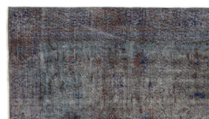 Gray Over Dyed Vintage Rug 5'3'' x 9'5'' ft 160 x 288 cm