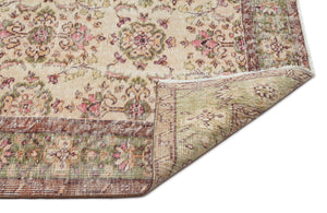 Beige Over Dyed Vintage Rug 5'9'' x 9'7'' ft 175 x 292 cm