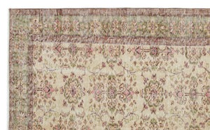 Beige Over Dyed Vintage Rug 5'9'' x 9'7'' ft 175 x 292 cm