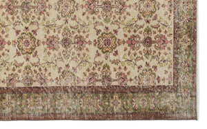 Beige Over Dyed Vintage Rug 5'9'' x 9'7'' ft 175 x 292 cm
