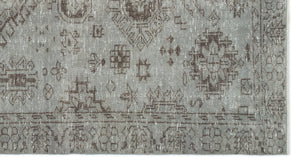 Blue Over Dyed Vintage Rug 4'7'' x 8'9'' ft 140 x 266 cm