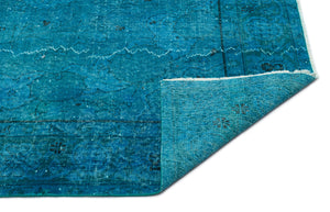Turquoise Over Dyed Vintage Rug 5'7'' x 9'0'' ft 171 x 275 cm