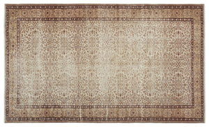 Brown Over Dyed Vintage Rug 5'2'' x 8'9'' ft 158 x 266 cm