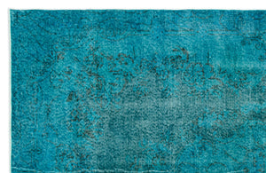Turquoise Over Dyed Vintage Rug 6'0'' x 9'5'' ft 183 x 286 cm