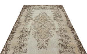 Beige Over Dyed Vintage Rug 5'9'' x 9'11'' ft 174 x 302 cm