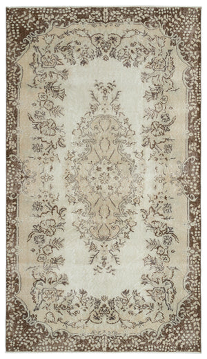 Beige Over Dyed Vintage Rug 5'9'' x 9'11'' ft 174 x 302 cm