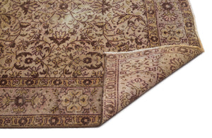 Brown Over Dyed Vintage Rug 5'1'' x 8'8'' ft 156 x 264 cm