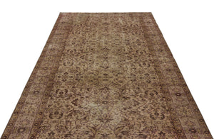 Brown Over Dyed Vintage Rug 5'1'' x 8'8'' ft 156 x 264 cm