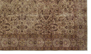 Brown Over Dyed Vintage Rug 5'1'' x 8'8'' ft 156 x 264 cm